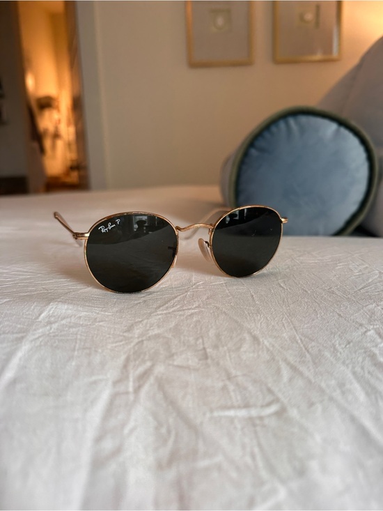 Ray-Ban Gold Frame Sunglasses with Black Lenses